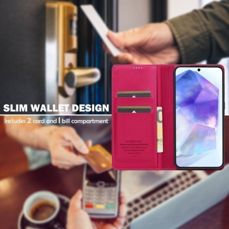 Чохол-книжка LCIMEEKE LC-001 Series для Samsung Galaxy A16 5G - червоний