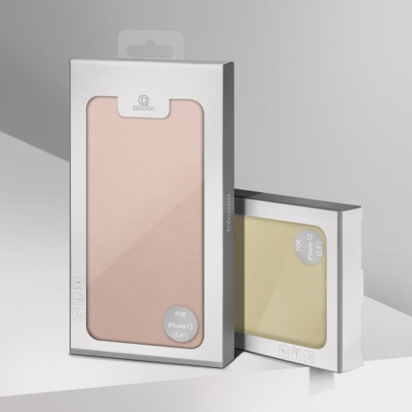 Чехол-книжка DZGOGO ISKIN Series на iPhone 12 Mini - розовое золото