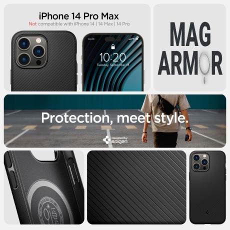 Оригинальный чехол Spigen Mag Armor для iPhone 14 Pro Max - Matt Black