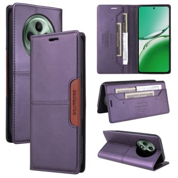 Чехол-книжка GQUTROBE G01 RFID Anti-theft Leather  для OPPO Reno12 F/12FS - фиолетовый