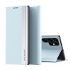 Чехол-книжка Electroplated Ultra-Thin для Samsung Galaxy S22 Ultra 5G - голубой