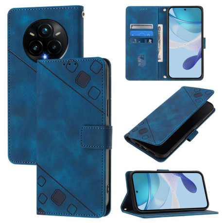 Чохол-книжка Skin-feel Embossed для Realme 14 Pro+ 5G - синій