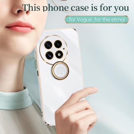 Противоударный чехол XINLI Straight Edge with Ring Holder для OnePlus 13 - фиолетовый