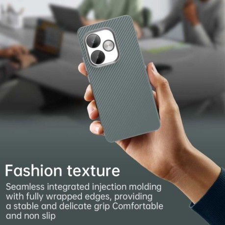 Ударозащитный чехол HMC Carbon Fiber Series IMD на Realme GT 6T - серый