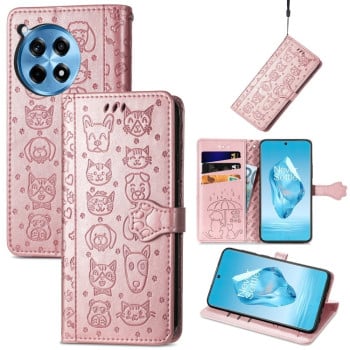 Чохол-книжка Cat and Dog для OnePlus 12R - рожеве золото