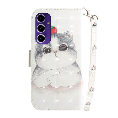 Чехол-книжка Crystal 3D Shockproof Protective Leather для Samsung Galaxy S24 FE 5G - Cat
