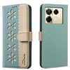 Чехол-книжка Flower Pattern RFID Leather Infinix Note 40 Pro / 40 Pro+ - зеленый