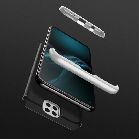 Противоударный чехол GKK Three Stage Splicing на Xiaomi Redmi Note 10 pro - черно-серебристый