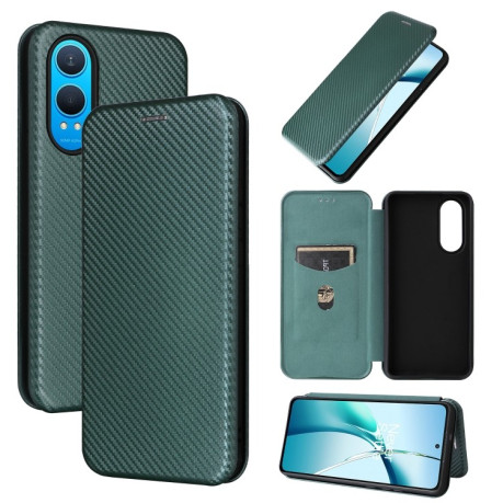 Чохол-книжка Carbon Fiber Texture на OnePlus Nord CE4 Lite - зелений