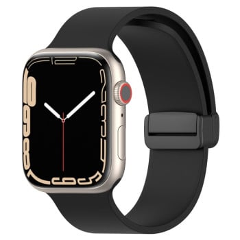 Силіконовий ремінець Magnetic Black Buckle Smooth для Apple Watch 10 42mm/Series 8/7 41mm / 40mm / 38mm - чорний