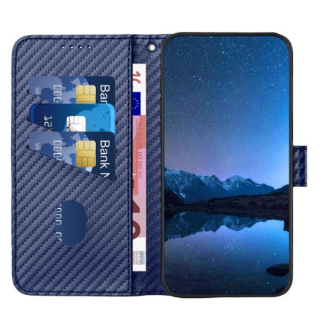 Чехол-книжка Carbon Fiber Texture на Xiaomi Redmi Note 14 Pro+ 5G - синий