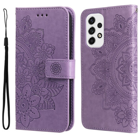 Чехол-книжка 7-petal Flowers Embossing для Samsung Galaxy A53 5G - фиолетовый