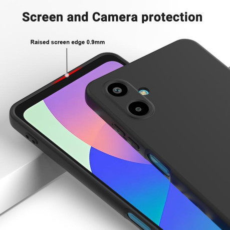 Силиконовый чехол Solid Color Liquid Silicone на Samsung Galaxy M06 / F06 5G - черный