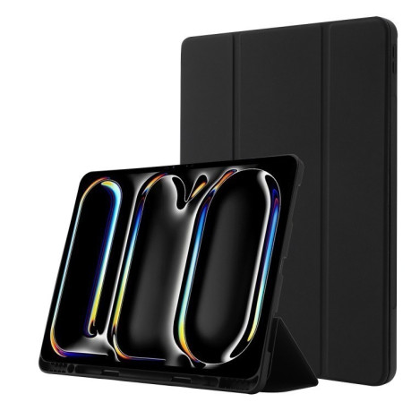 Чохол-книжка Skin Feel Tri-fold Leather Tablet Case with Pen Slot для iPad Pro 11 2024 - чорний