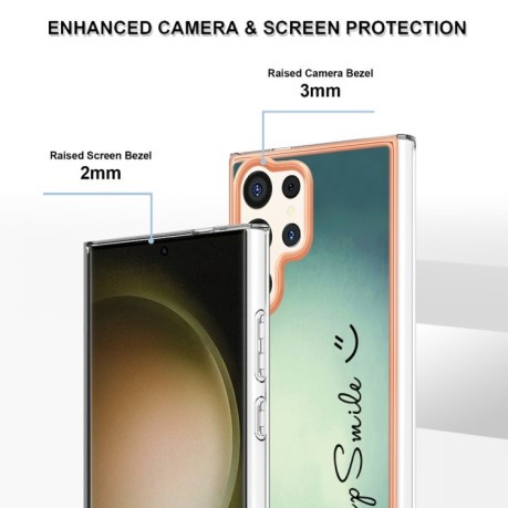 Противоударный чехол Electroplating IMD для Samsung Galaxy S24 Ultra 5G - Smile