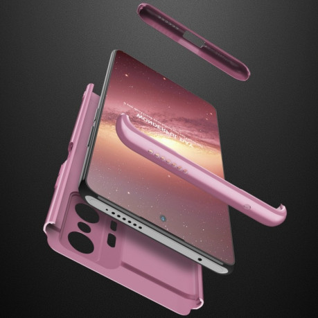 Противоударный чехол GKK Three Stage Splicing на Xiaomi Mi 11T - розовое золото