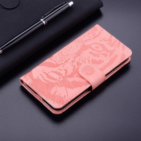 Чехол-книжка Tiger Embossing для Motorola Edge 50 Ultra - розовый