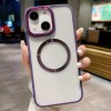 Противоударный чехол Acrylic Magsafe для iPhone 15 - фиолетовый