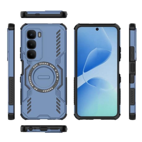 Противоударный чехол Butterfly Armor с MagSafe на Infinix Hot 60 Pro 4G Global - синий