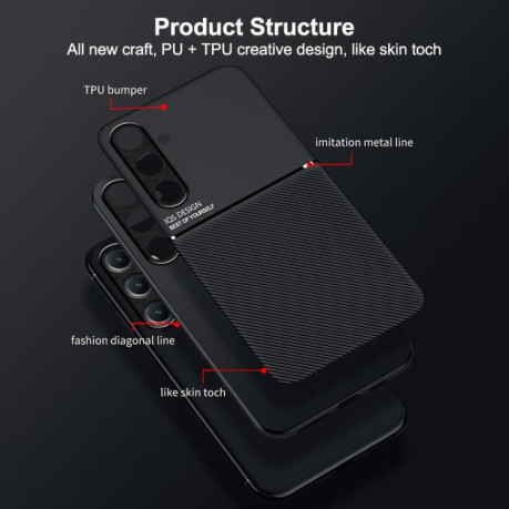Противоударный чехол Tilt Strip Grain на Samsung Galaxy A56 5G - черный