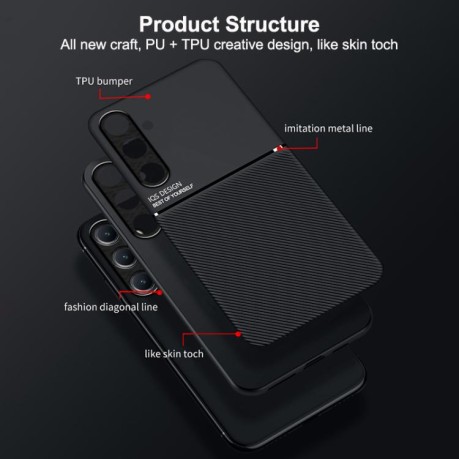 Противоударный чехол Tilt Strip Grain на Samsung Galaxy A56 5G - красный