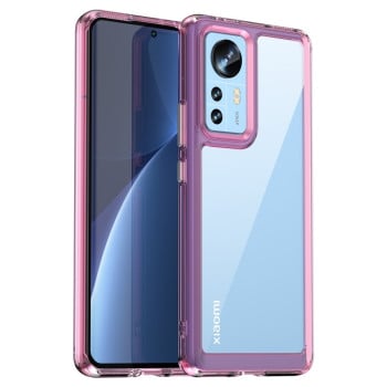 Протиударний чохол Colorful Acrylic Series із кольоровою силіконовою боковиною на Xiaomi 12 Pro - фіолетовий