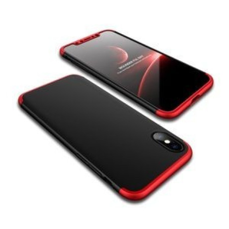 3D чехол GKK на iPhone X / XS -черно- красный