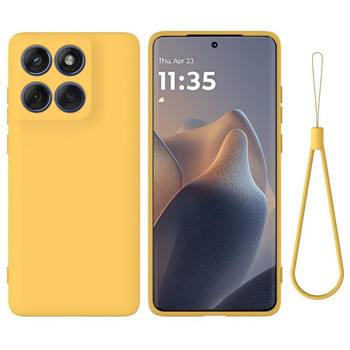 Силиконовый чехол Solid Color Liquid Silicone на Motorola Moto G67 / G77 / G87 5G — жёлтый