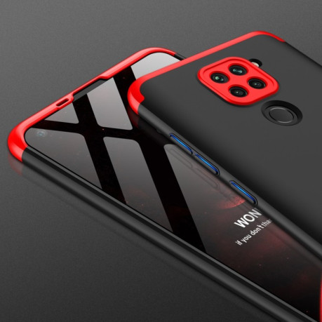 Противоударный чехол GKK Three Stage Splicing на Xiaomi Redmi Note 10/10s/Poco M5s - черно-красный