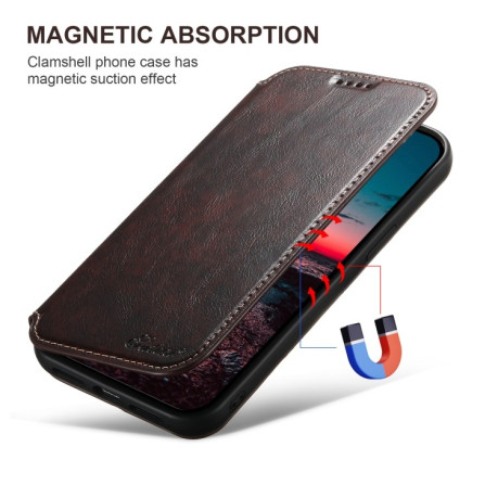 Чехол-книжка Suteni J05 Leather Magnetic MagSafe для iPhone 16 Pro Max - коричневый