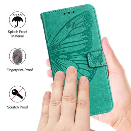 Чохол-книжка Embossed Butterfly для Samsung Galaxy M15 - зелений