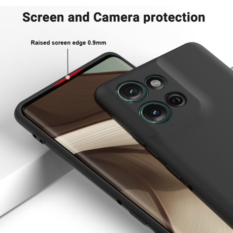 Силіконовий чохол Solid Color Liquid Silicone Motorola Moto G75 - чорний