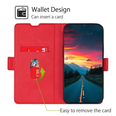 Чехол-книжка Voltage Side Buckle для Realme C65 4G - красный