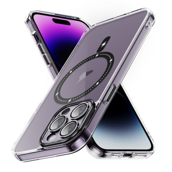 Чехол Clear Case MagSafe Simple Magnetiс для iPhone 15 Pro - черный