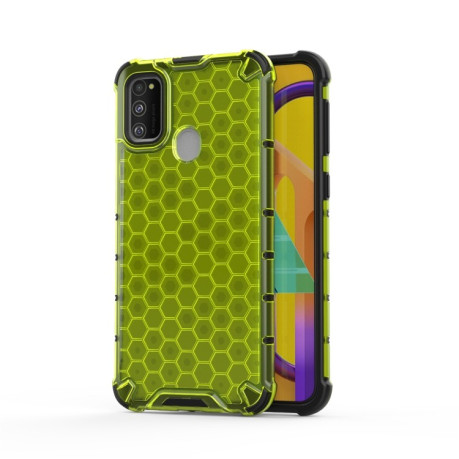 Противоударный чехол Honeycomb на Samsung Galaxy M21/M30s - зеленый