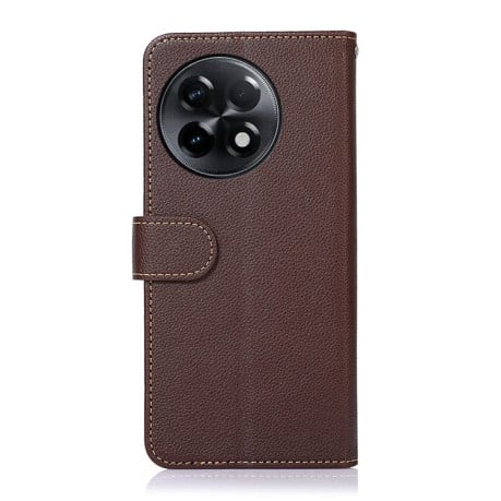 Чехол-книжка KHAZNEH Litchi Texture для OnePlus 11R / Ace 2 - коричневый