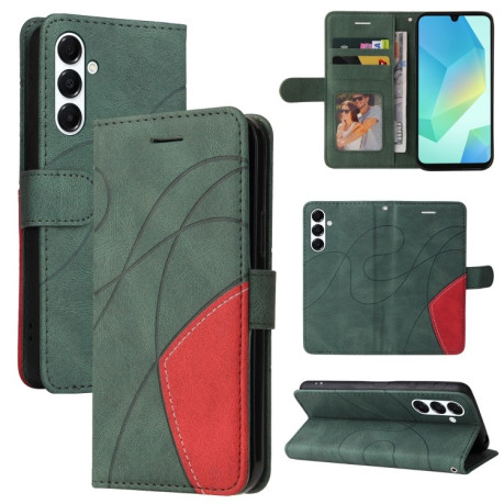 Чохол-книжка Dual-color Splicing Flip Leather  для Samsung Galaxy A26 5G - зелений