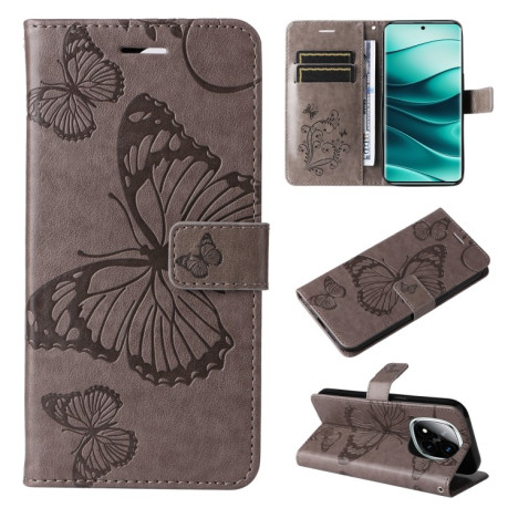 Чохол-книжка Embossed Butterfly для Xiaomi Redmi Note 14 Pro / 14 Pro+ 5G - сірий