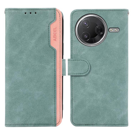 Чехол-книжка ABEEL Color Block Magnetic RFID Leather на Xiaomi Poco F7 Pro / F7 Ultra Global - зеленый