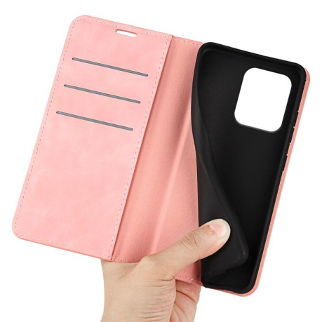 Чохол-книжка Retro Skin Feel Business Magnetic Motorola Moto Edge 50 Neo 5G - рожевий
