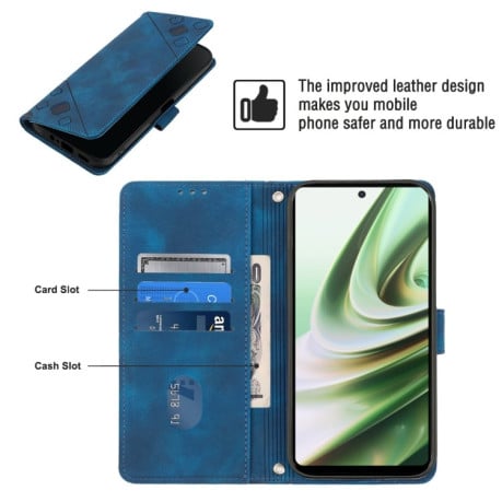 Чехол-книжка Skin-feel Embossed для OnePlus Nord CE 3 Lite 5G - синий