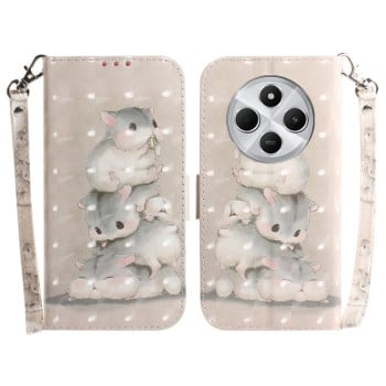 Чехол-книжка 3D Painting для Xiaomi Redmi 14C 4G/Poco C75/Redmi A4 5G - Squirrels