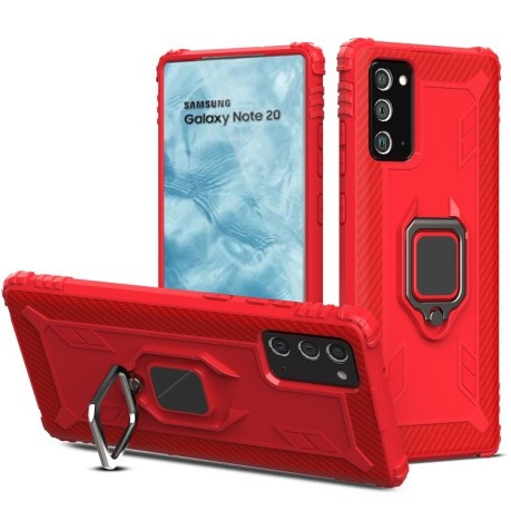 Протиударний чохол Carbon Fiber Rotating Ring Samsung Galaxy Note 20 - червоний