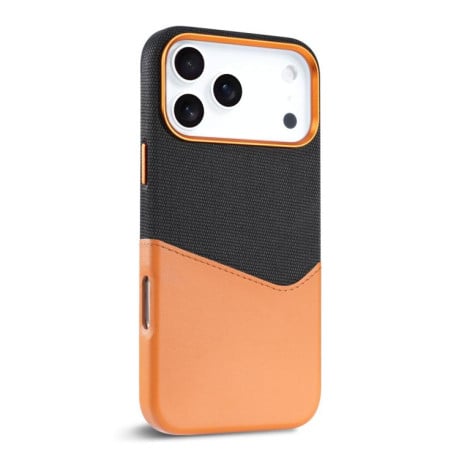 Чехол Kalebol Cloth Textue Stitching Card Slot Magnetic на iPhone 17 Pro Max - коричневый
