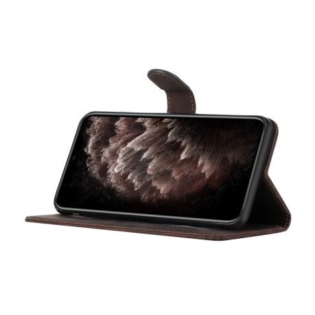 Чехол-книжка Cubic Skin Feel для Samsung Galaxy S22 Ultra 5G - кофейный