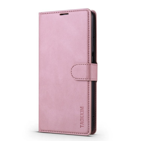 Чехол-книжка TAOKKIM Calf Texture для Samsung Galaxy S22 Ultra 5G - розовый