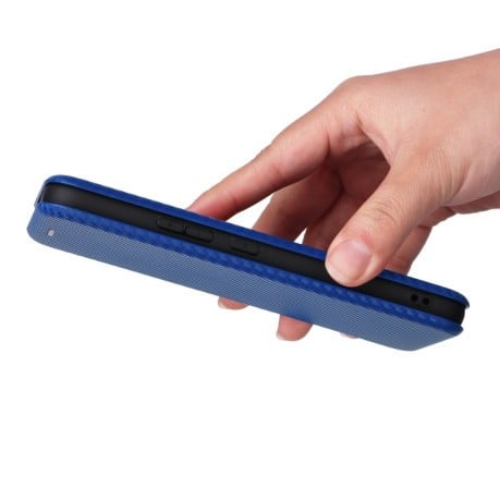 Чехол-книжка Carbon Fiber Texture на Samsung Galaxy A54 5G - синий