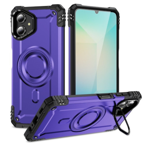 Противоударный чехол MagSafe Lens Holder PC Hybrid TPU для Samsung Galaxy A06 - фиолетовый