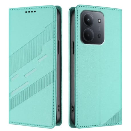 Чехол-книжка Embossed Multi-functional Wallet Retro Leather на Xiaomi Redmi 15C 5G / 4G EU 173mm - зеленый