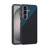 Карбоновий чохол ABEEL C Carbon Fiber Series фактура 6D Micro Relief з MagSafe для Samsung Galaxy S26 5G — чорний/синій